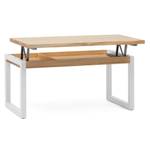 Table Basse relevable 50x120 x52 BL-NA Blanc - Bois massif - Bois/Imitation - 120 x 52 x 50 cm