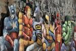 Tableau métallique 3D Heroes of the City Métal - 100 x 75 x 5 cm