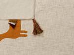 Couverture KHANDWA Beige - Orange - Blanc - Fibres naturelles - 130 x 1 x 180 cm