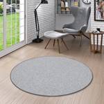 Feinschlingen Velour Teppich Strong Rund Silber - Silber / Grau - Silbergrau - 100 x 100 cm