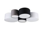Deckenlampe groß mehrflammig 90cm Schwarz - Grau - Weiß - Textil - 90 x 21 x 70 cm
