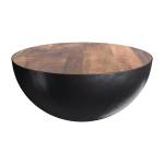 Table basse Tajy Noir - Bois massif - 90 x 38 x 90 cm