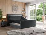 Boxspringbett KING VELEN Graphit - Breite: 160 cm - H3 - Textil