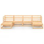 Garten-Lounge-Set (6-teilig) 3009734-1 Braun - Massivholz - Holzart/Dekor - 70 x 30 x 70 cm