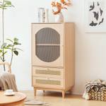 Highboard WoodyRattan Ⅳ- Beige - Holzwerkstoff - Kunststoff - 60 x 120 x 40 cm