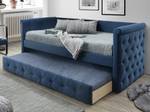 Sofabett LOUISE Blau - Textil - 98 x 95 x 219 cm