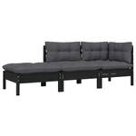 Garten-Lounge-Set (3-teilig) 3012138-2 Schwarz