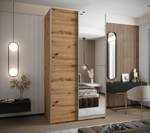 Armoire Lux 3 Imitation chêne - Argenté - Largeur : 130 cm