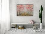 Tableau peint The Most Beautiful Feeling Marron - Rose foncé - Bois massif - Textile - 100 x 70 x 4 cm