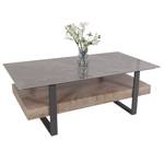 Couchtisch L88 Grau - Kunststein - Holzwerkstoff - Metall - Holz teilmassiv - 120 x 43 x 60 cm