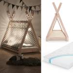 Kinderbett Tipi mit Matratze Holz