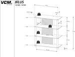 Meuble Hifi Rack Alu Verre Phono Bilus Argenté - Translucide