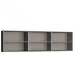 Surmeuble 6 niches de rangements Gris - Bois manufacturé - 215 x 56 x 35 cm