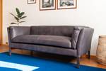 3-Sitzer Sofa Hamar Grau - Echtleder - 84 x 68 x 182 cm