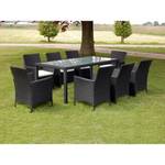 Garten-Essgruppe (9-teilig) 296279-1 Schwarz - Kunststoff - Polyrattan - 90 x 75 x 190 cm