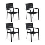 Lot de 4 chaises de jardin noires Noir - Métal - Matière plastique - 54 x 90 x 59 cm