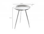 Table basse ronde SHYNA en métal 38cm Argenté - Métal - 38 x 47 x 38 cm