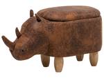 Pouf animal RHINO Marron - Marron clair - Chêne clair