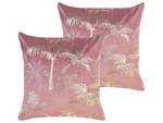 Kissen 2er Set CARANDAY Gold - Pink - Textil - 45 x 45 x 45 cm