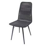 2x Poly-Rattan Stuhl F90 Schwarz - Metall - Polyrattan - 46 x 92 x 43 cm