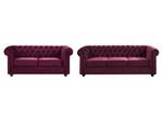 Ensemble canapé CHESTERFIELD Lot de 2 Bordeaux