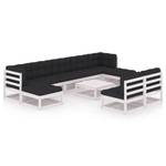 Garten-Lounge-Set (10-teilig) 3009739-2 Anthrazit - Weiß