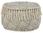 Pouf SONATI Beige - Noir - Fibres naturelles - 50 x 30 x 50 cm