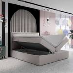 Premium Boxspringbett Jodan Stoff Megan Hellbraun - Breite: 162 cm