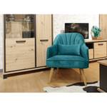 Fauteuil scandinave - LOUKIA Bleu - En partie en bois massif - 70 x 82 x 70 cm