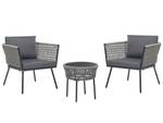 Bistro Set GARGANO 3-tlg Schwarz - Grau - Hellgrau