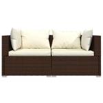 Garten-Lounge-Set (3-teilig) 3013629-6 Braun - Creme - Weiß