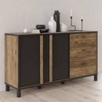 Buffet/Armoirette 85x155cm - CELIA Marron - En partie en bois massif - 155 x 86 x 42 cm