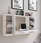 Bureau en bois Bureau mural Teala Blanc