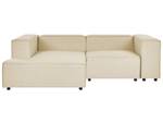 Modulsofa APRICA Beige - Schwarz - Breite: 238 cm - Armlehne davorstehend links - Ecke davorstehend rechts