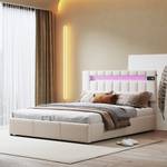 Bett M288-01 Hochglanz Beige