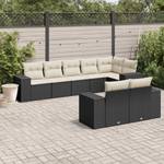 Gartensitzgruppe K601(8-tlg) Schwarz - Massivholz - 69 x 62 x 62 cm