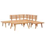 Ensemble de canapé de jardin Marron - Bois massif - Bois/Imitation - 55 x 35 x 90 cm