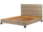 Doppelbett SALBRIS Blau - Braun - Rattan - 192 x 120 x 213 cm