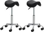 Tabouret de bureau Reno Lot de 2 Noir