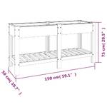 Garten Hochbeet Grau - Holzwerkstoff - Kunststoff - 150 x 75 x 150 cm