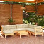 Salon de jardin Blanc - Bois massif - 64 x 29 x 64 cm