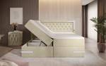 Boxspringbett Carlotta - LED, Stauraum Beige - Breite: 200 cm - H4