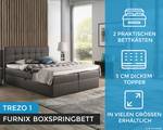 Boxspringbett TREZO 1 160cm MA996 Grau Grau - Holzwerkstoff - 166 x 104 x 206 cm