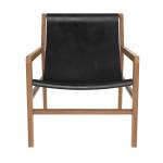 Fauteuil Apache Noir - Cuir véritable - 64 x 78 x 73 cm