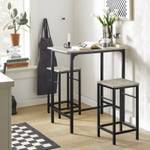 Table + 2 x Tabourets de Bar OGT10-HG Gris