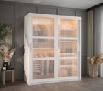 ARMOIRE À PORTES COULISSANTES FLUTES Largeur : 150 cm - Argenté