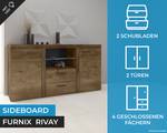 Sideboard RIVAY mit LED Eiche Dunkel - Eiche Dunkel Dekor - Eiche Dekor