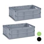 2 x Transport Klappbox Grau - Kunststoff - 60 x 21 x 40 cm