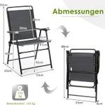 Outdoor-Klappstühlen AB92933DE(4er Set) Grau - Metall - 63 x 92 x 59 cm