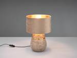 Tischlampe Nachttisch Samt Beige Gold Beige - Gold - Grau